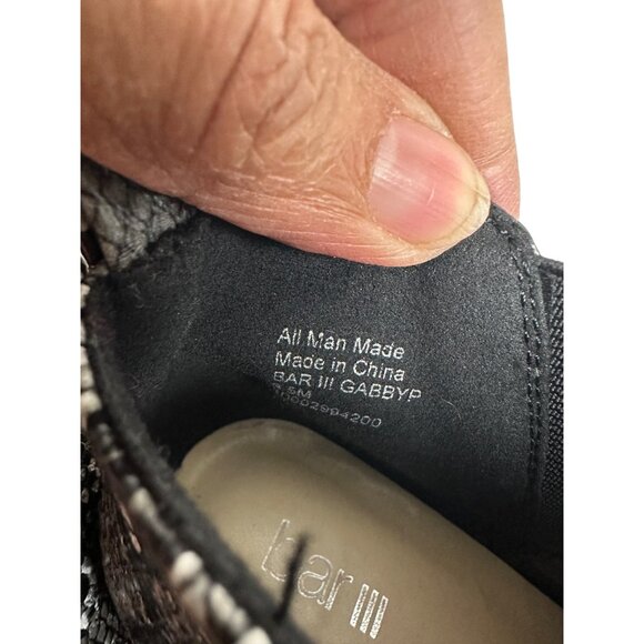 Bar III Size 8.5 Snake Skin Print Synthetic Pull On Black White Ankle Boots - Picture 14 of 15